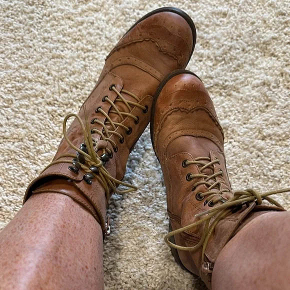 Aldo | Shoes | Aldo Tan Leather Laceup Boots | Poshmark display picture 1
